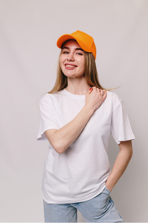 Женская Оранжевая кепка бейсболка на лето