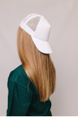 Женская Белая кепка c сеточкой на лето