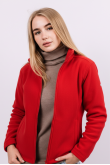 Женская красная флисовая кофта на молнии