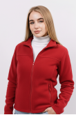 Женская красная флисовая кофта на молнии