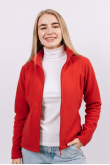 Женская красная флисовая кофта на молнии