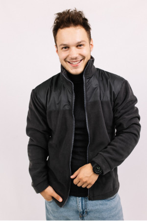 Мужская Темно-серая флисовая военная кофта форма ВСУ Антрацит