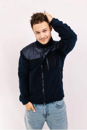 Мужская Темно-синяя флисовая военная кофта форма Нацгвардии НГУ