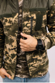 Мужская флисовая кофта Камуфляж Пиксель на замке с карманами для военнослужащих ВСУ