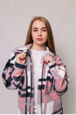 Женская теплая флисовая рубашка Розового цвета