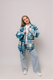 Женская теплая флисовая рубашка Голубого цвета