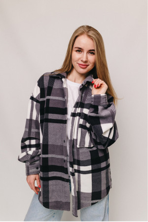 Женская теплая флисовая рубашка Серого цвета