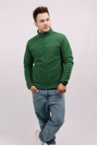 Мужская зеленая флисовая кофта на молнии