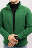Мужская зеленая флисовая кофта на молнии