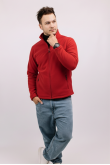 Мужская красная флисовая кофта на молнии