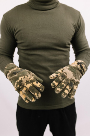 Мужские Камуфляжные флисовые двойные зимние рукавицы Пиксель