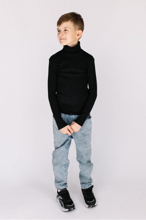 Детский Черный гольф водолазка базовый классический