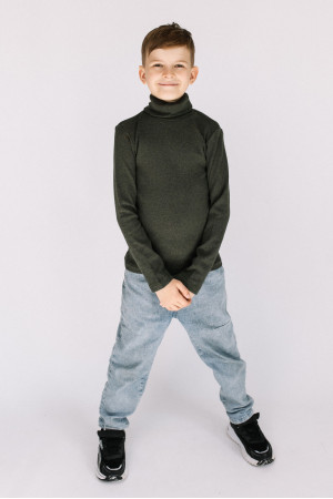 Детский Оливковый Хаки гольф водолазка базовый в стиле милитари