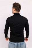 Мужской Черный гольф водолазка с горловиной со стойкой и отворотом базовый классический