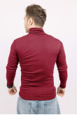 Мужской гольф Бордовый с горловиной со стойкой и отворотом базовый