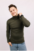 Мужской Оливковый Хаки гольф водолазка с горловиной со стойкой и отворотом базовый милитари