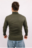 Мужской Оливковый Хаки гольф водолазка с горловиной со стойкой и отворотом базовый милитари