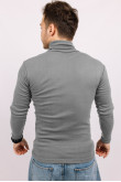 Мужской гольф Светло-серый с горловиной со стойкой и отворотом базовый