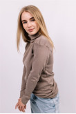 Женский Бежевый гольф Мокко с горловиной со стойкой и отворотом базовый