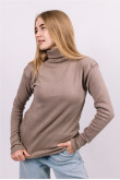 Женский Бежевый гольф Мокко с горловиной со стойкой и отворотом базовый
