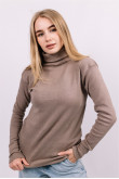 Женский Бежевый гольф Мокко с горловиной со стойкой и отворотом базовый