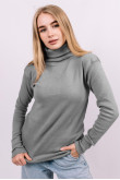 Женский Светло-серый гольф с горловиной со стойкой и отворотом базовый