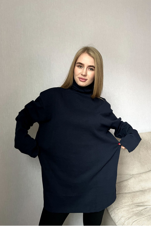 Женский Темно-синий гольф большого размера Батал