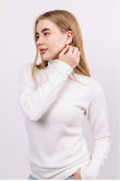 Женский Белый гольф с горловиной со стойкой и отворотом базовый