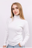 Женский Белый гольф с горловиной со стойкой и отворотом базовый