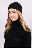 Женская теплая шапка Черная зимняя трикотажная прямая короткая