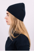 Женская теплая шапка Черная зимняя трикотажная прямая короткая