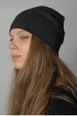 Женская зимняя шапка Темно-серая прямая короткая