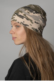 Женская теплая зимняя шапка Камуфляж Пиксель формы ЗСУ утепленная прямая короткая