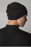 Мужская Черная шапка зимняя трикотажная прямая короткая