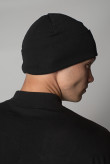 Мужская Черная шапка зимняя трикотажная с отворотом