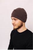 Мужская зимняя шапка Коричневая с отворотом