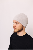 Мужская теплая шапка зимняя трикотажная с отворотом Меланж
