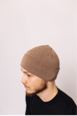 Мужская шапка зимняя трикотажная с отворотом Мокко
