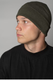 Мужская Оливковая шапка хаки зимняя трикотажная милитари с отворотом
