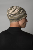 Мужская теплая зимняя шапка Камуфляж Пиксель форма ВСУ утепленная прямая короткая