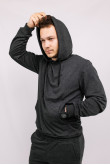 Мужская Темно-серая кофта Худи с капюшоном для мужчин