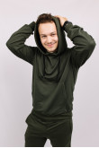 Мужское Оливковое Худи кофта свитшот с капюшоном