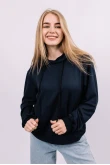 Женская Темно-синяя кофта Худи с капюшоном