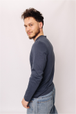 Мужская Темно-серый базовая кофта лонгслив с длинным рукавом по фигуре
