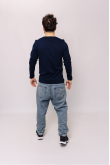 Мужская Темно-синяя кофта лонгслив с длинным рукавом