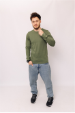 Мужская Оливковая кофта лонгслив с длинным рукавом нгу