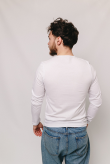 Мужская Белая базовая кофта лонгслив с длинным рукавом по фигуре