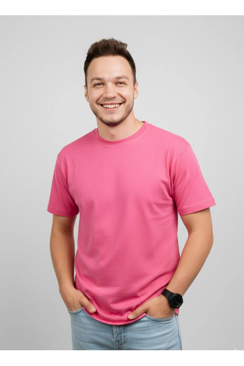 Чоловіча Малинова футболка натуральна трикотажна