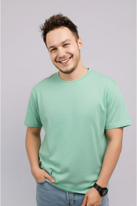 Чоловіча М'ятна футболка 100% бавовна трикотажна 