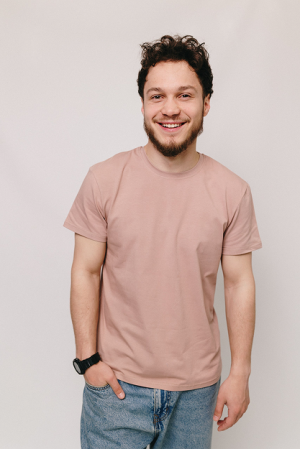 Мужская Бежавая футболка стрейч